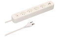 Max Hauri Steckdosenleiste Basic-Line 4x T13, 1x USB-A/C, weiss, 1.5m Kabel