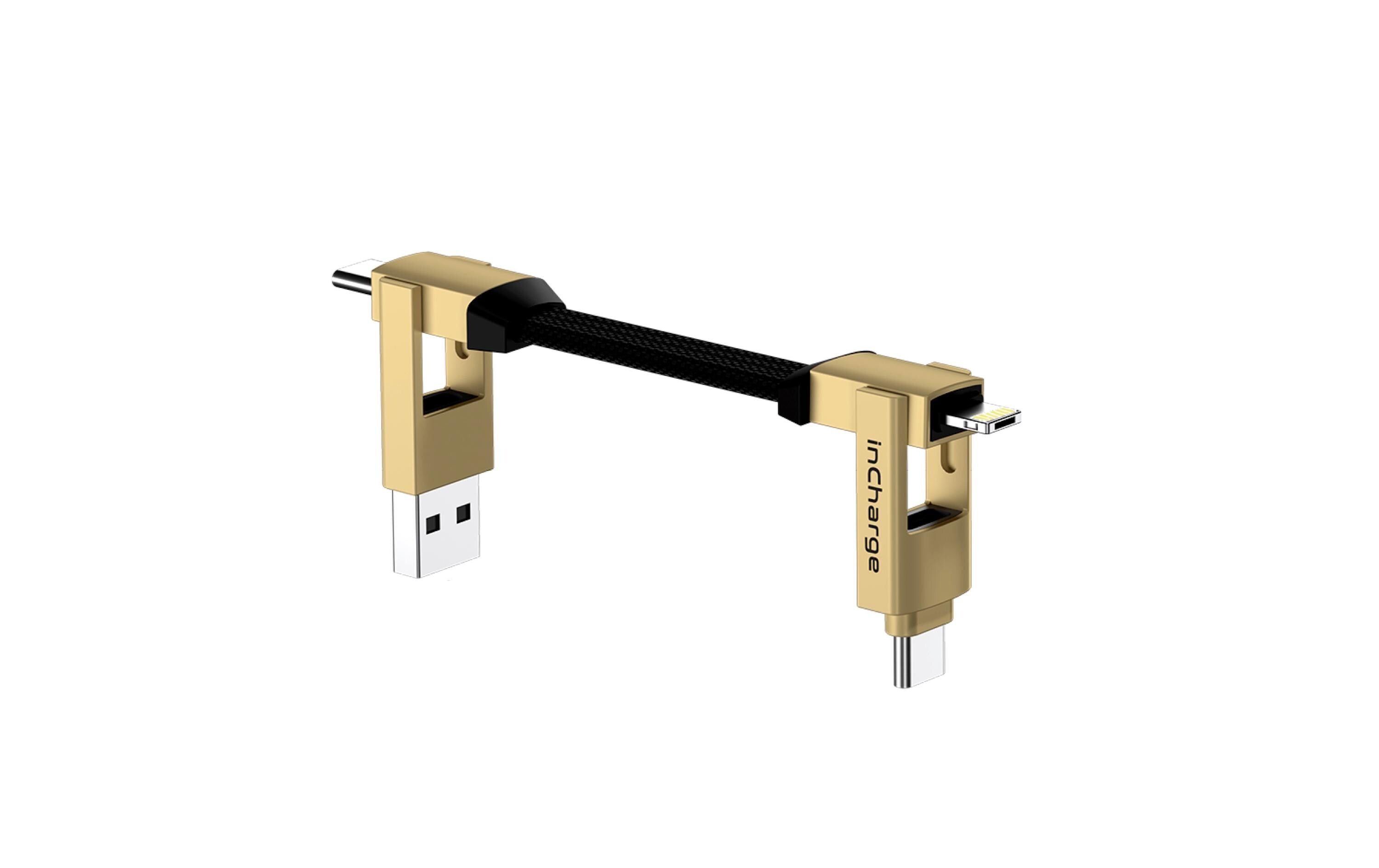 Rolling Square in Charge 6 Gold Schlüsselanhänger, 6 in 1 Kabel, 100W, 27g