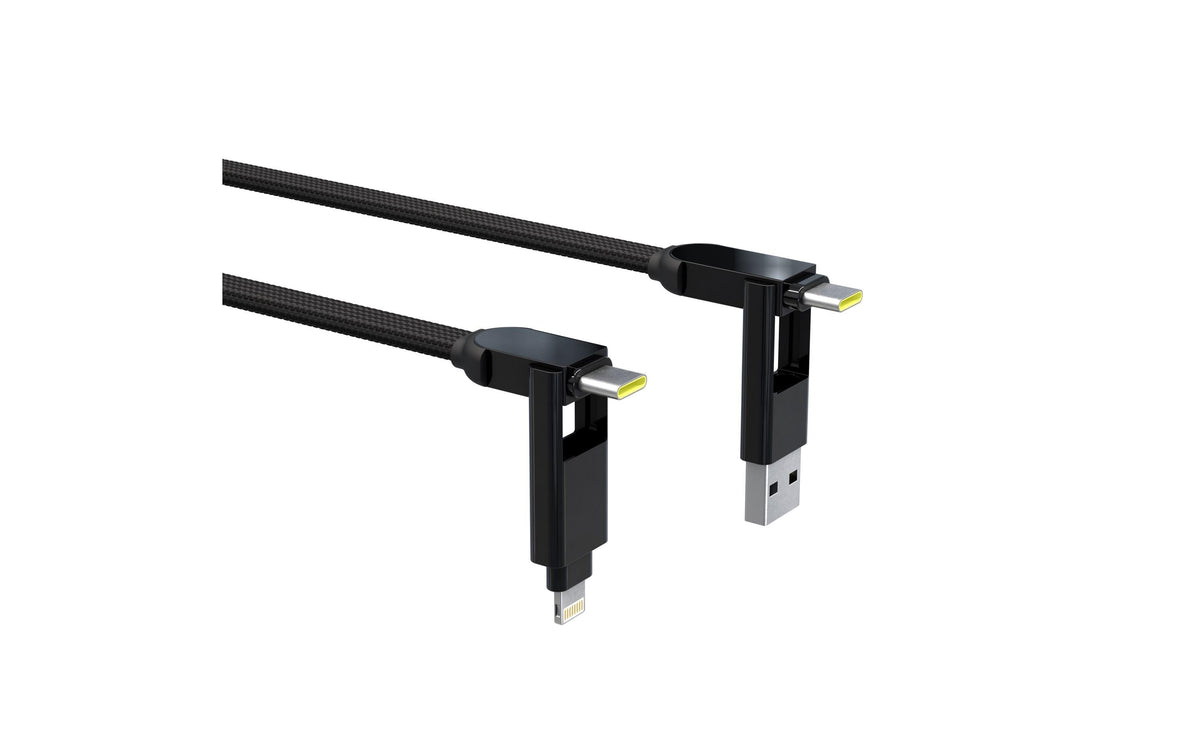 RollingSquare inCharge XL Schwarz - 2m Ladekabel, 6 in 1 Kabel, 100W, 27g
