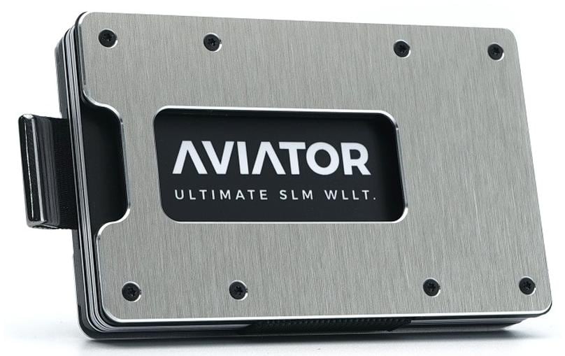 Aviator Wallet SLIDE brusehd silver