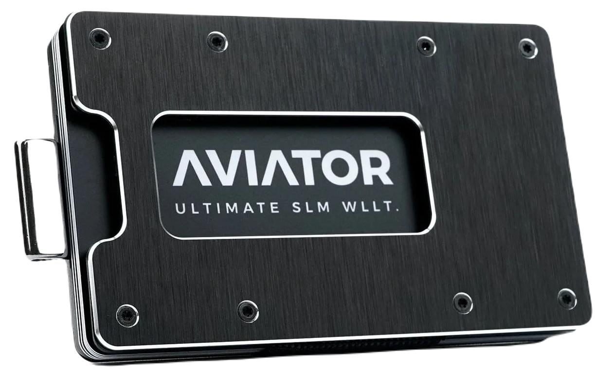 Aviator Wallet SLIDE brushed black