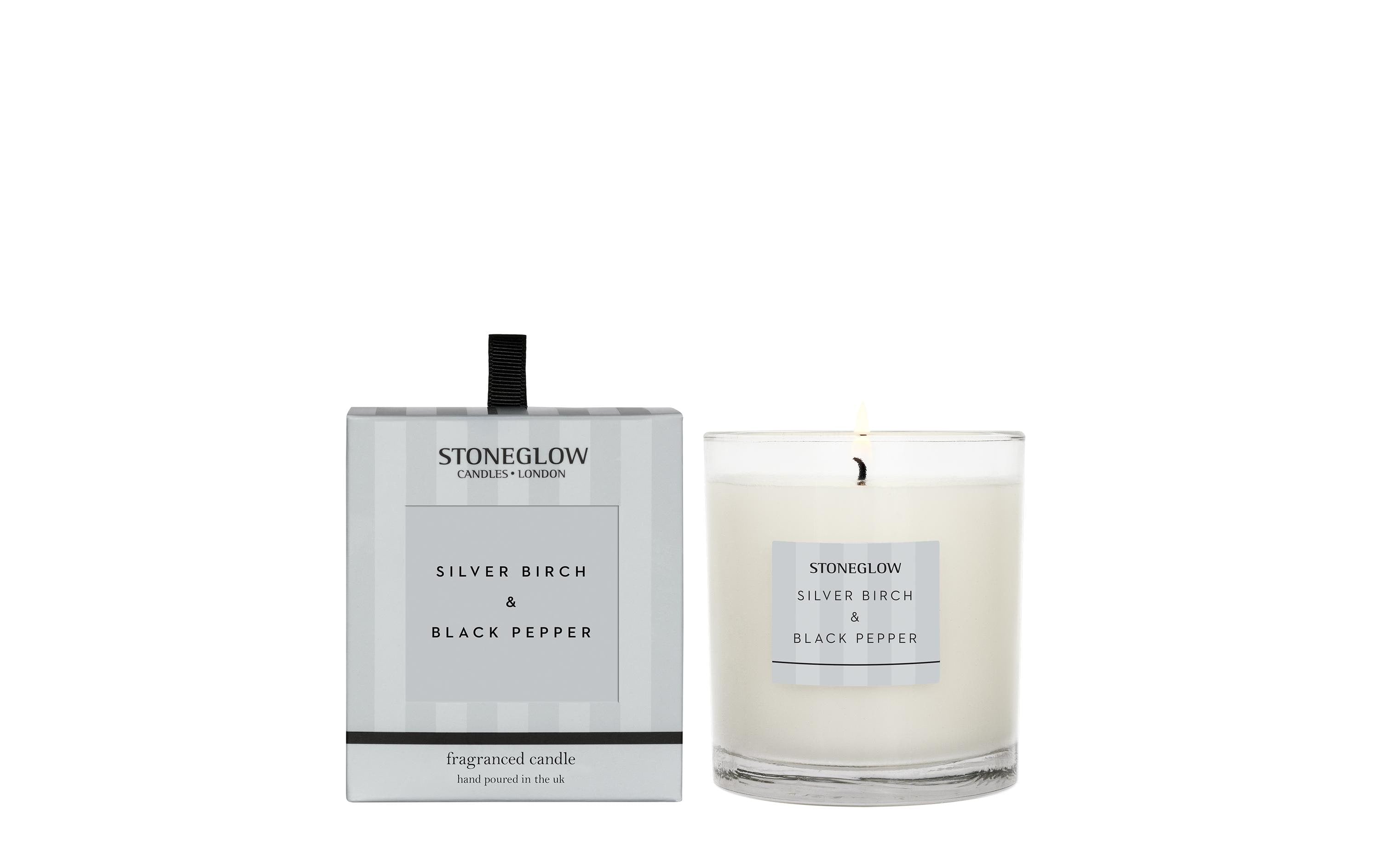 Stoneglow Duftkerze Silver Birch & Black Pepper 220g