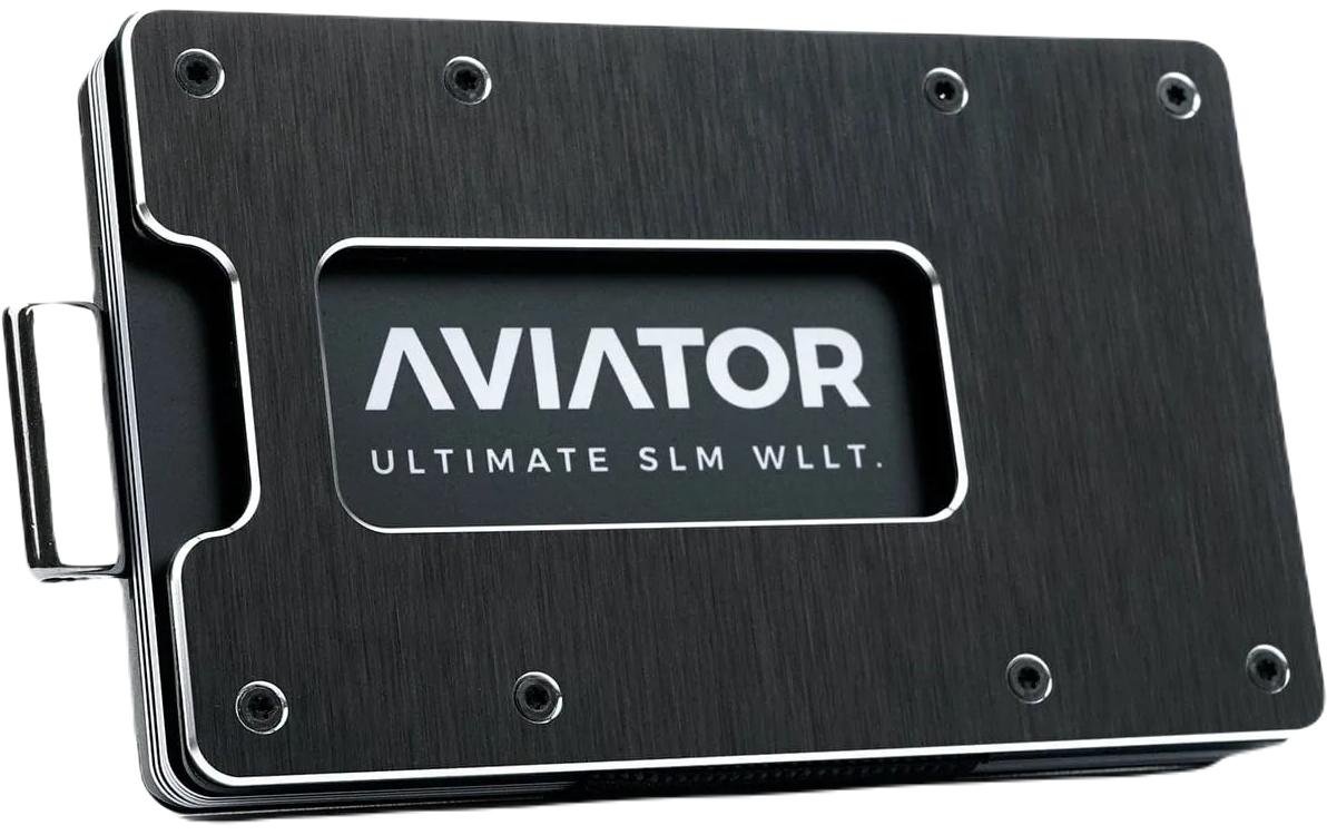 Aviator Wallet SLIDE AirTag brushed black