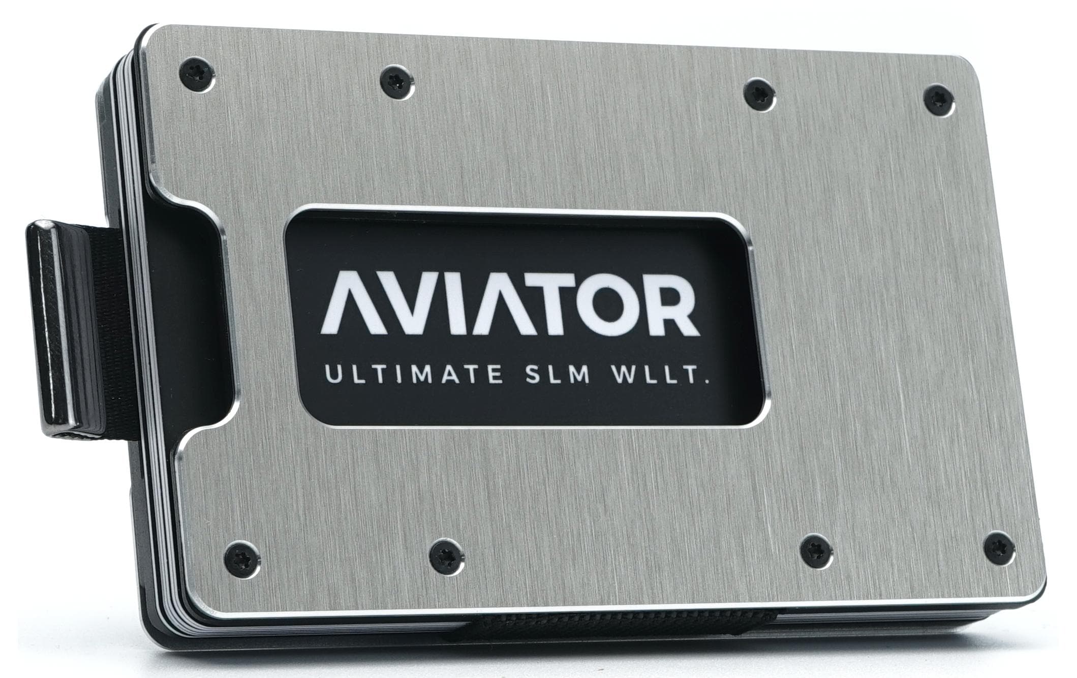 Aviator Wallet SLIDE AirTag brushed silver