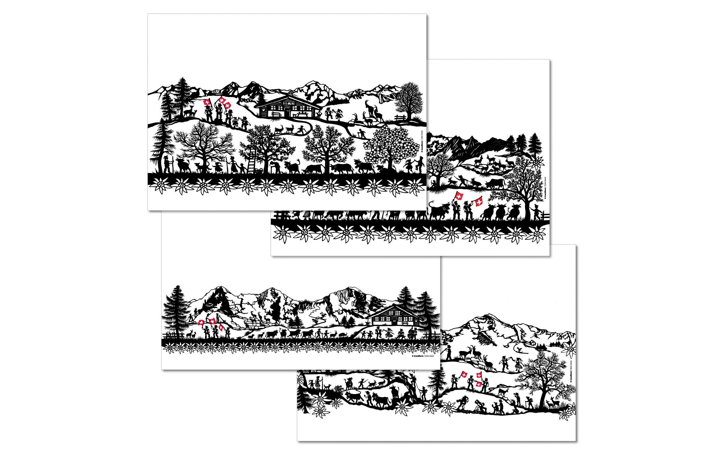 Trendform Papiertischset Swiss Tradition 1 29.7 cm x 42 cm / 4 Sujet à 12 Blatt