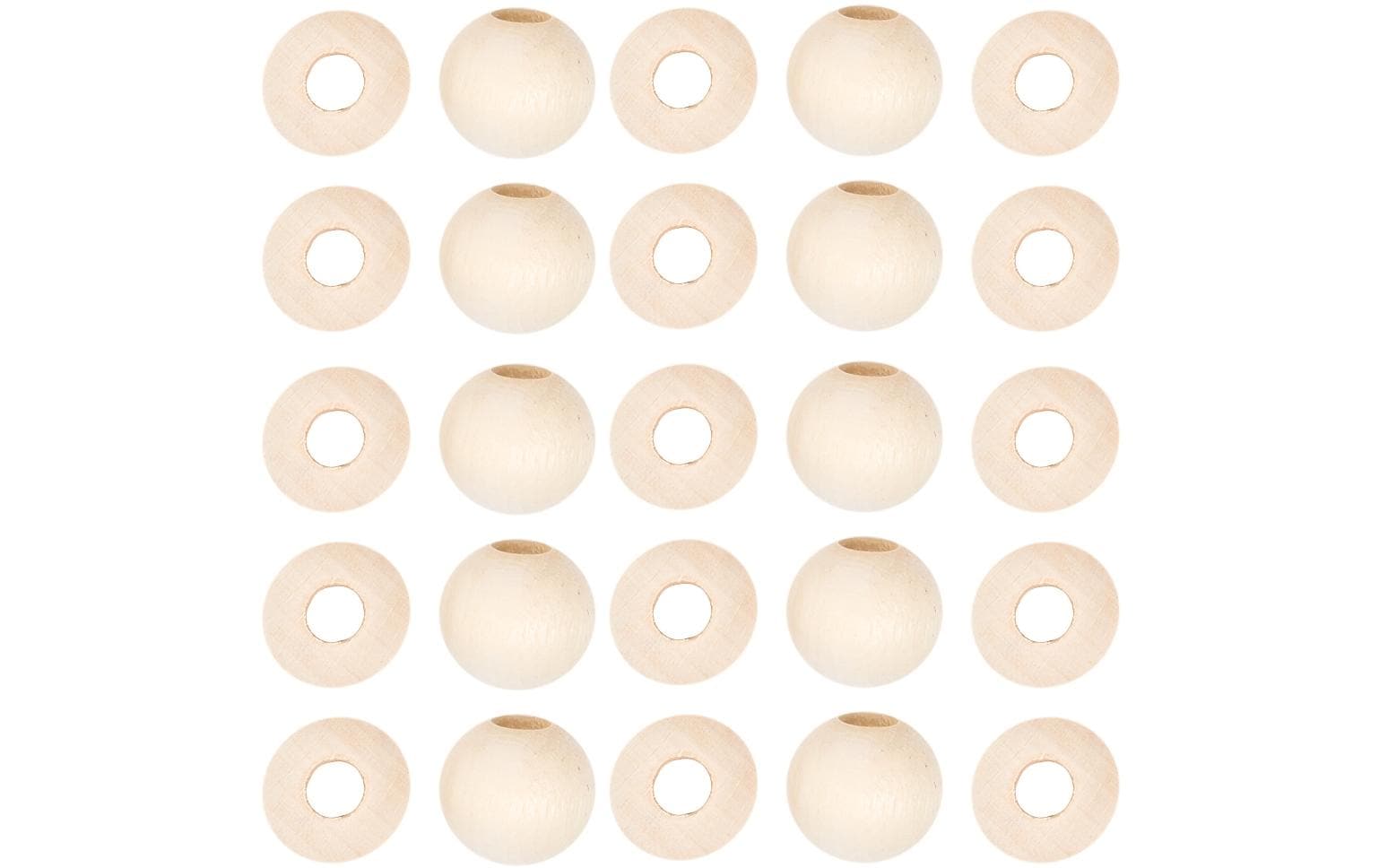 lalana Rohholzkugel, GP, Grossloch 20mm, 25 Stück
