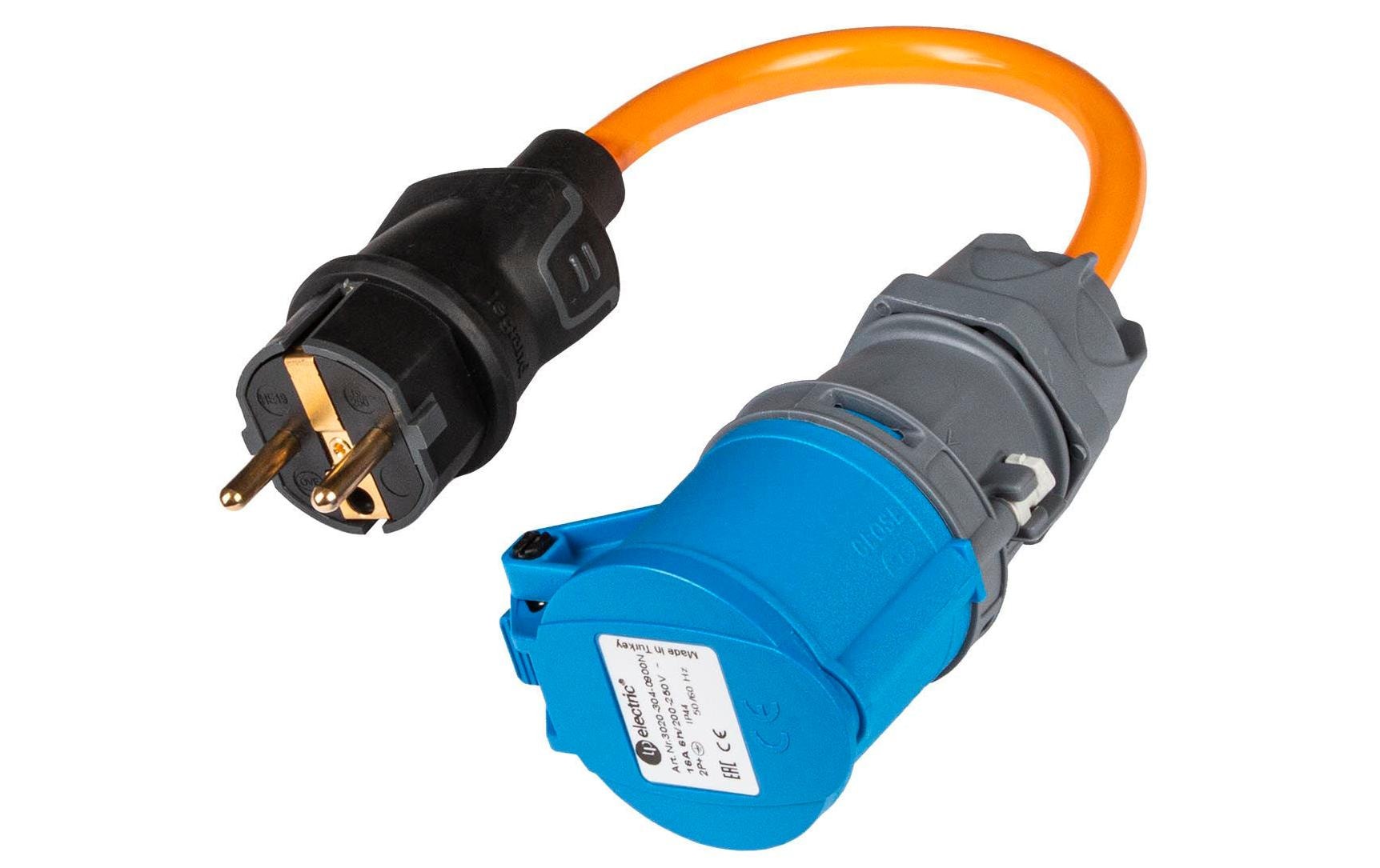 Normrahmen Adapter Schuko - CEE16-3 Mobiler Lader an Schuko Dose