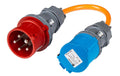 Normrahmen Adapter CEE16-5 - CEE16-3 Mobiler Lader an roter CEE16-5 Dose