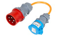 Normrahmen Adapter CEE32-5 - CEE16-3 Mobiler Lader an roter CEE32-5 Dose