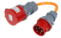 Normrahmen Adapter CEE16-5 - CEE32-5 Mobiler Lader an roter CEE32-5 Dose
