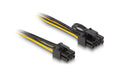 Delock Stromkabel PCI Express 6 Pin Stecker zu PCI Express 6+2 Pin Stecker, 50cm