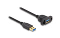 Delock USB3.2 Gen 1 Kabel Typ-A 1m Stecker zu Buchse, zum Einbau, schwarz