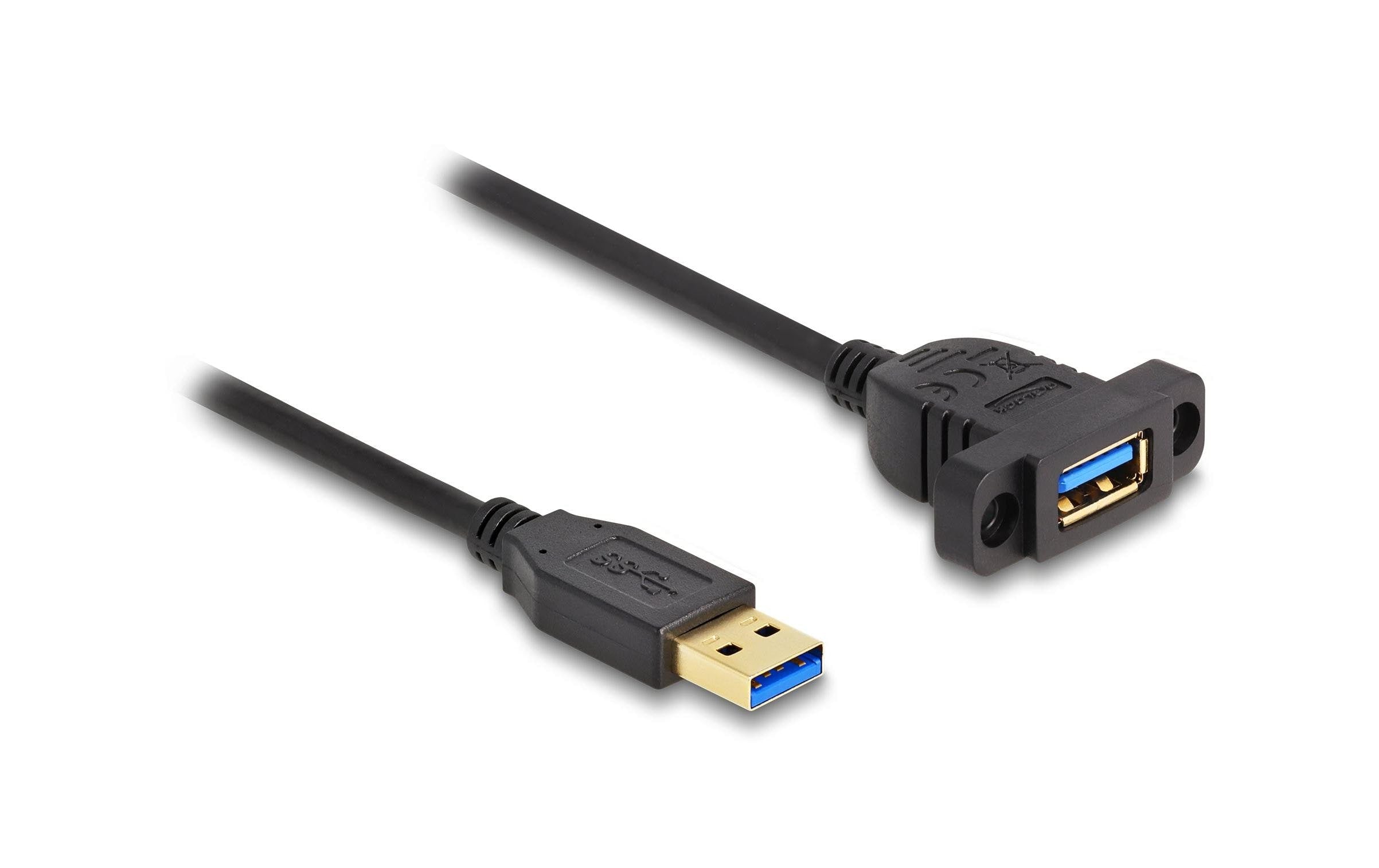 Delock USB3.2 Gen 1 Kabel Typ-A 1m Stecker zu Buchse, zum Einbau, schwarz