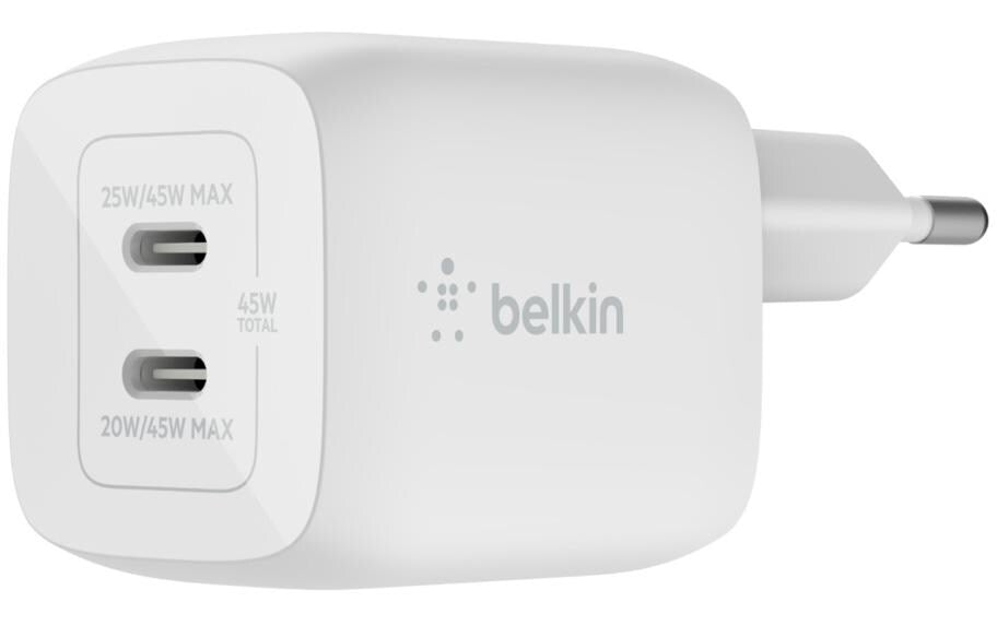Belkin USB-C-GaN-Ladegerät, 2x USB-C, 45W Schwarz