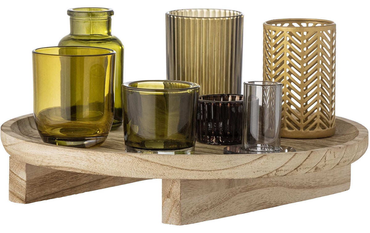 Bloomingville Sanga Windlicht-Set, Grün 8er Set, Ø32xH15cm, Glas