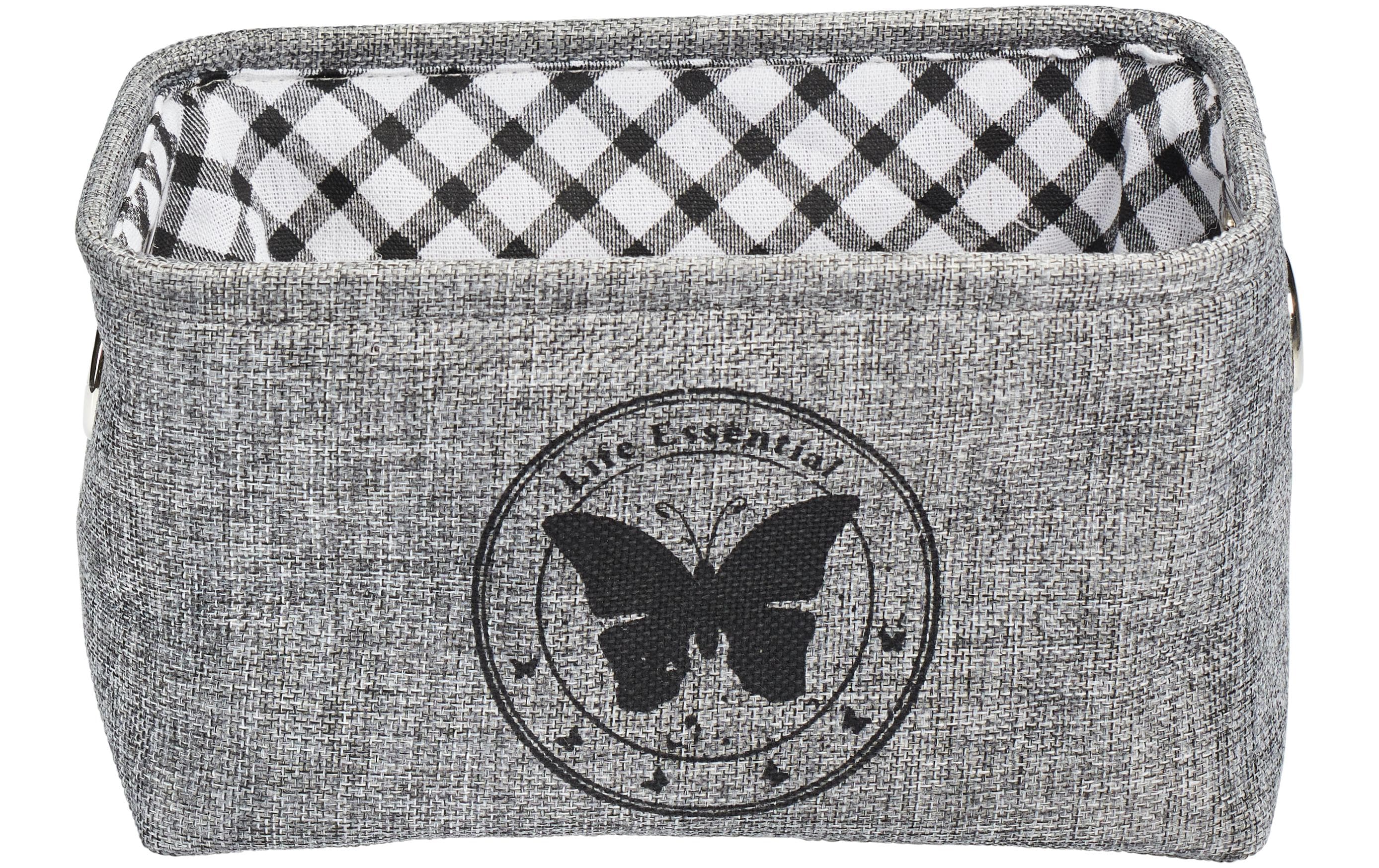 diaqua Aufbewahrungskorb Butterfly, Grau 28x19x16 cm