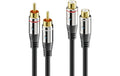Sonero 2x Cinch Stereo Audio Verlängerung 10.00m, Stecker <-> Buchse