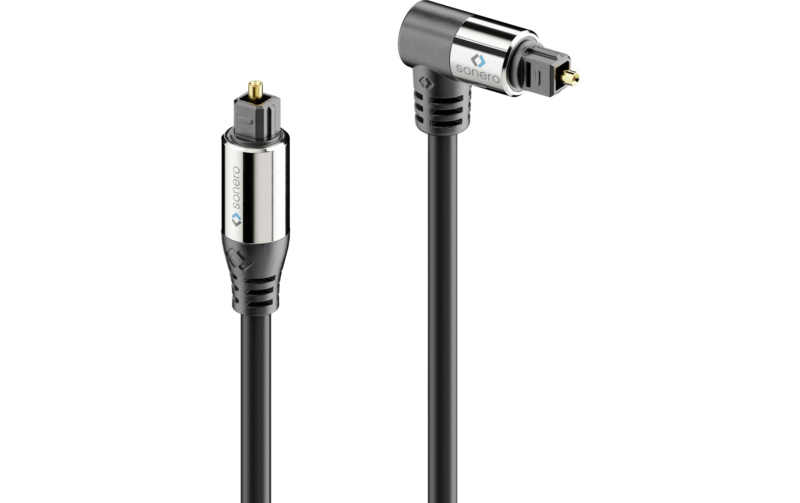 Sonero Optisches Toslink Audio Kabel 1.00m, Stecker <-> 90° Stecker, 6mm DM