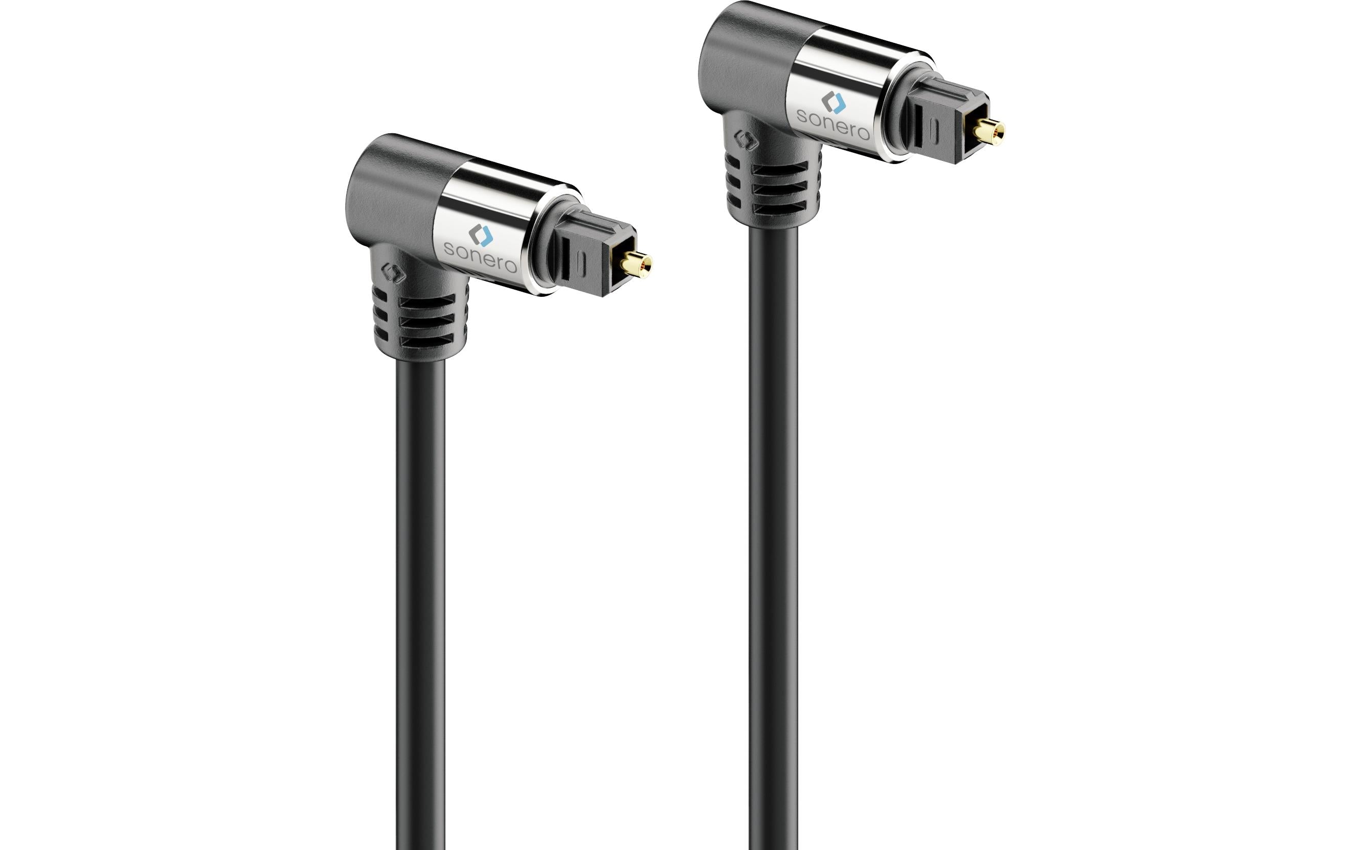 Sonero Optisches Toslink Audio Kabel 2.00m, 90° Stecker <-> 90° Stecker, 6mm DM