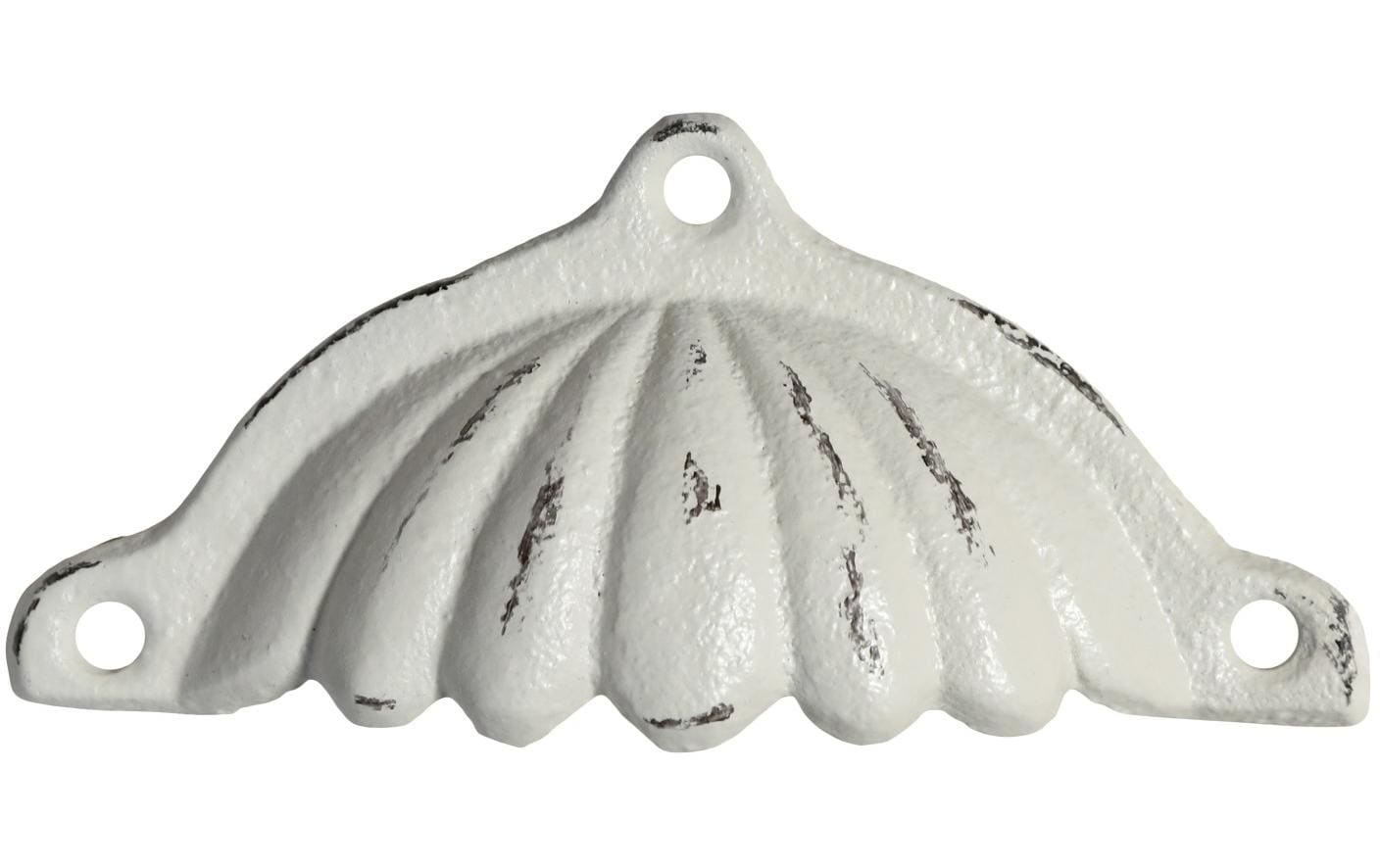 Chic Antique Möbelgriff mit Rillen, Créme Eisen, 5x10x2 cm (HxLxB)