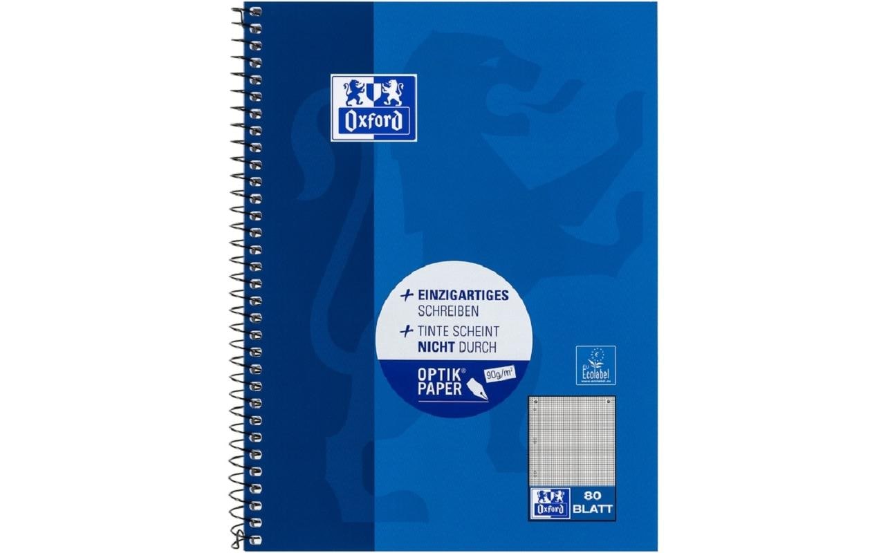 Oxford Collegeblock blau 90g/qm, A5+, 80 Seiten, kariert