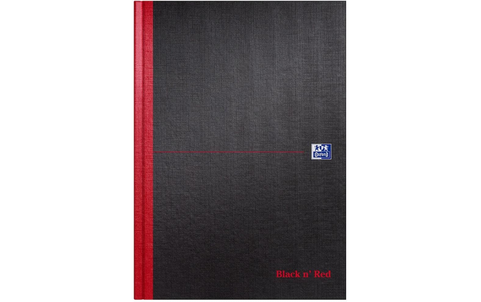 Oxford Collegeblock schwarz, rot 90g/qm, A4, 96 Seiten, blanko