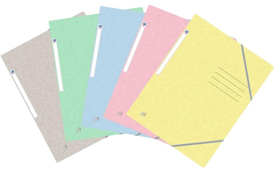 Oxford Gummibandmappe assortiert A4, mit drei Einschlagklappen, assortiert