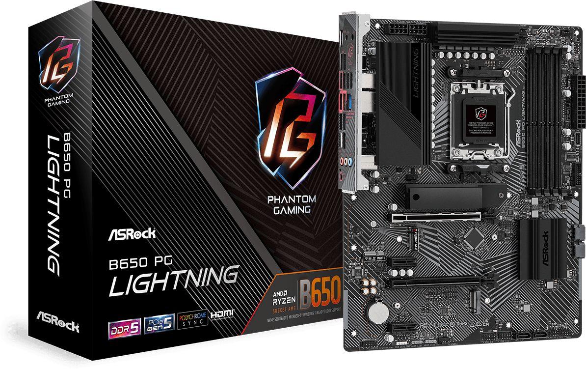 ASRock B650 PG LIGHTNING, ATX, AM5 AMD B650, 4x DDR5