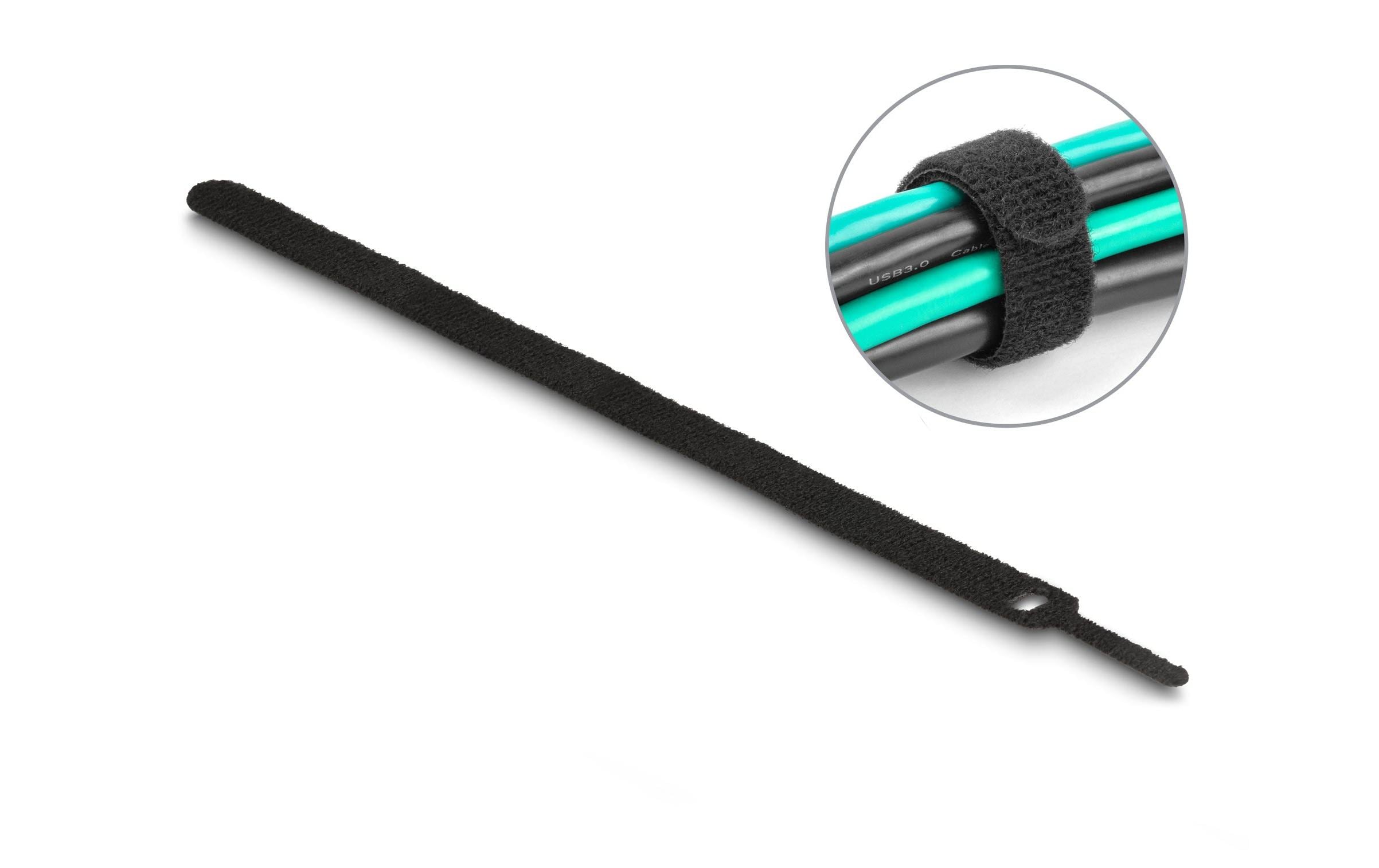 Delock Klett-Kabelbinder L:300 x B:12mm schwarz, 10 Stück