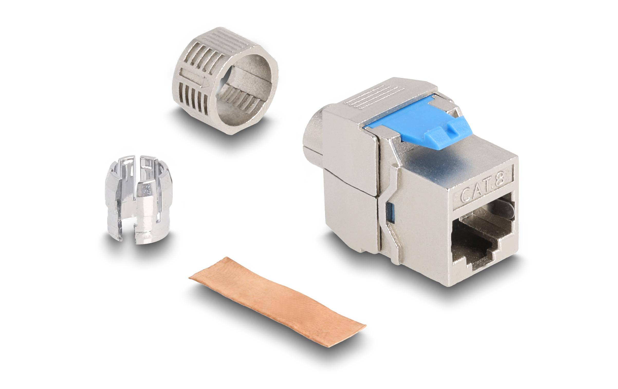 Delock Keystone Modul RJ45 Buchse zu LSA Cat.8.1, werkzeugfrei