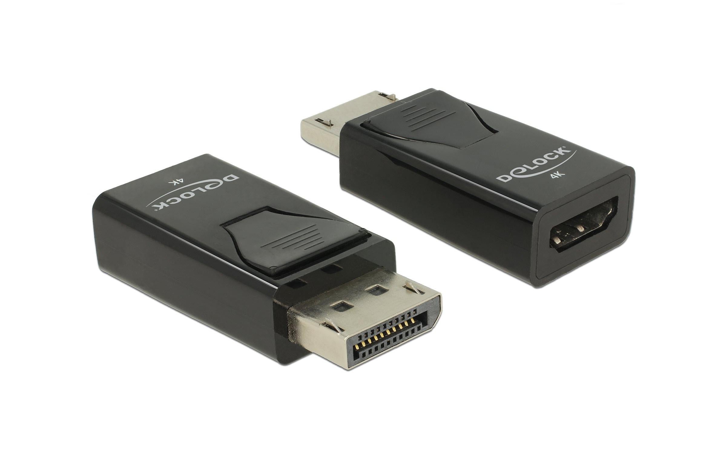 Delock Adapter Displayport 1.2 Stecker zu HDMI Buchse 4K Passiv schwarz