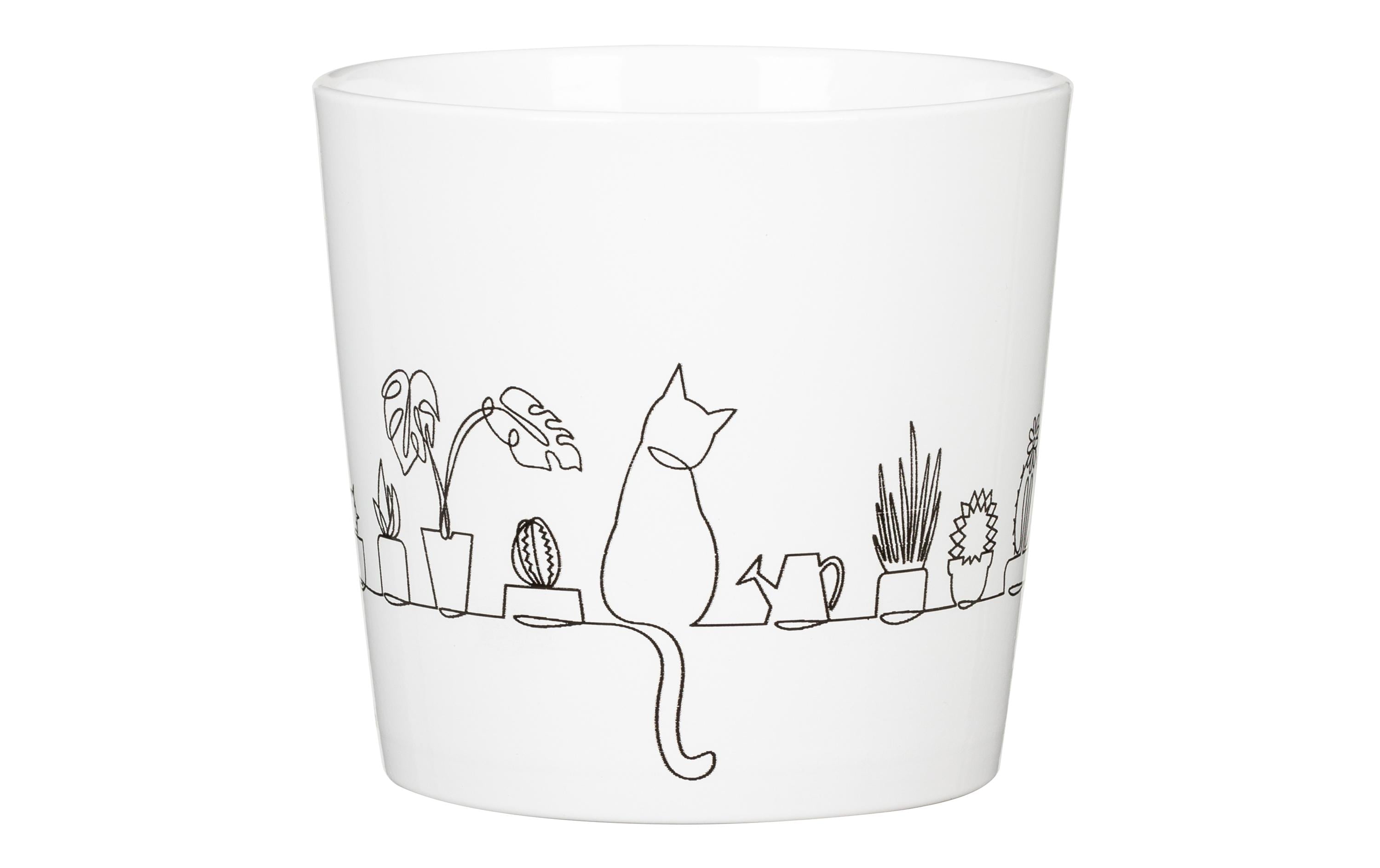 Scheurich Blumentopf Catview, Weiss Keramik, 12.8x11.7 cm (DxH), 09L