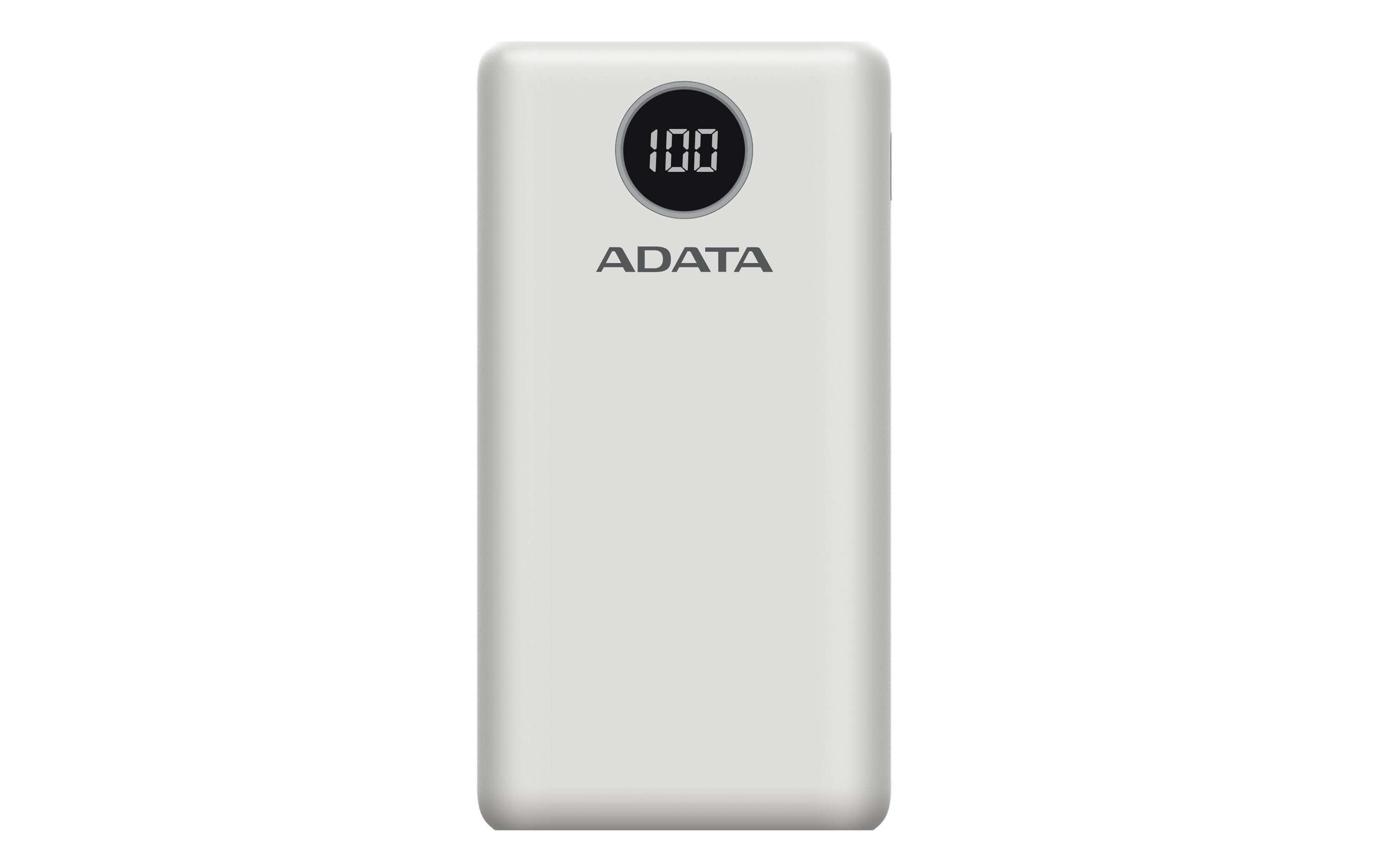 Adata PowerPack P20000QCD White 20000mAh, 2x USB-A, 2x USB-C Ausgang