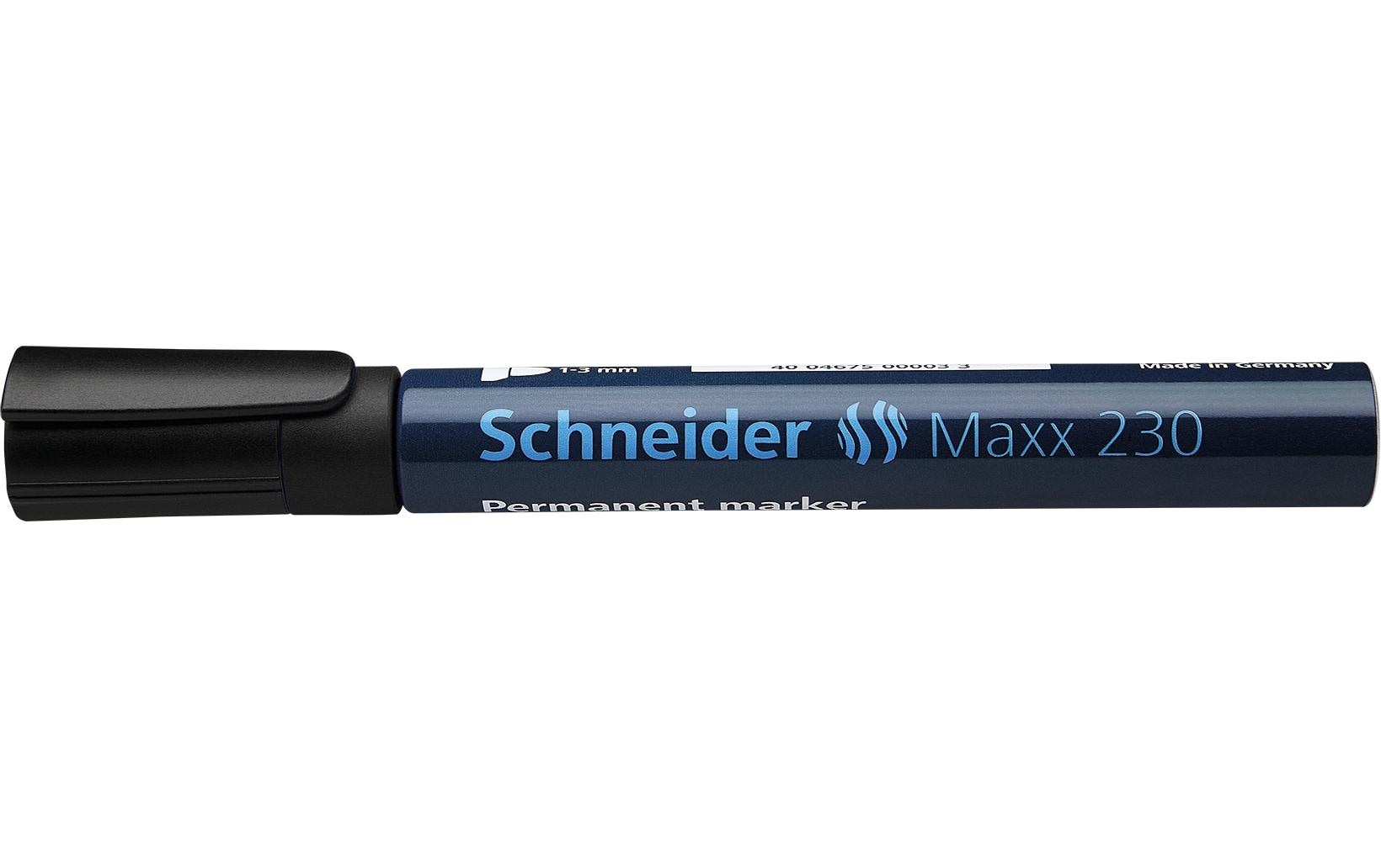 Schneider Permanentmarker Maxx 230, schwarz Strichbreite 1-3mm.