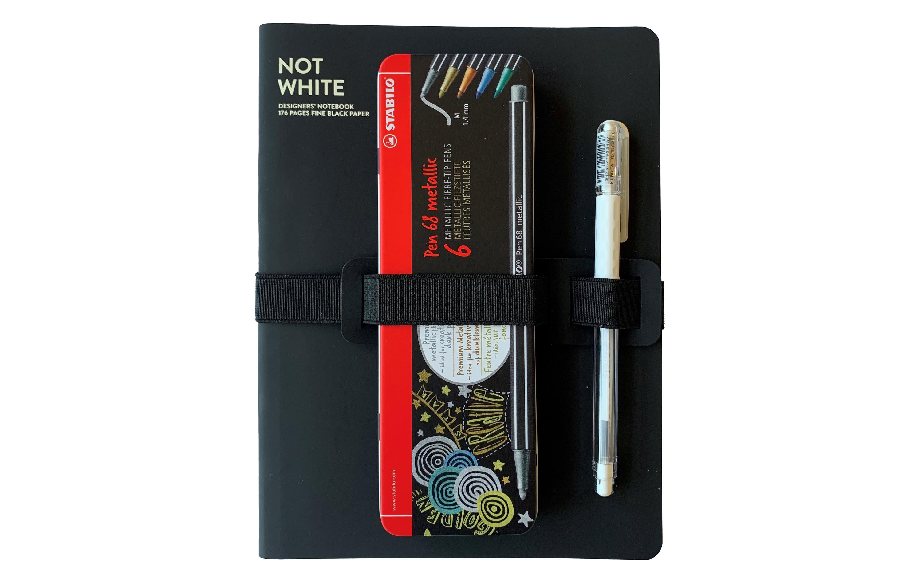 nuuna Notizbuch not white & Stabilo Pen 68 176 Seiten, 22x16.5cm