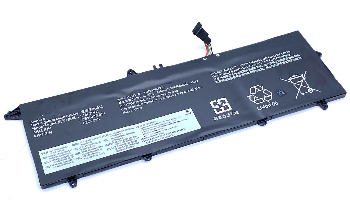 Vistaport Batteries für Lenovo Thinkpad T490S, T495S,11.52V, 4950mAh