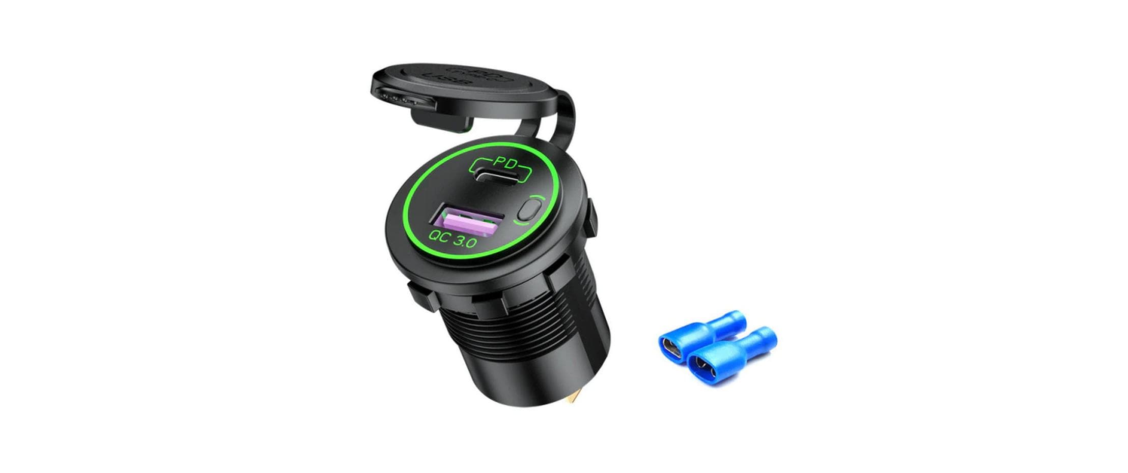 Swaytronic QC 3.0 Type C USB Buchse 60W mit Kabelschuhen