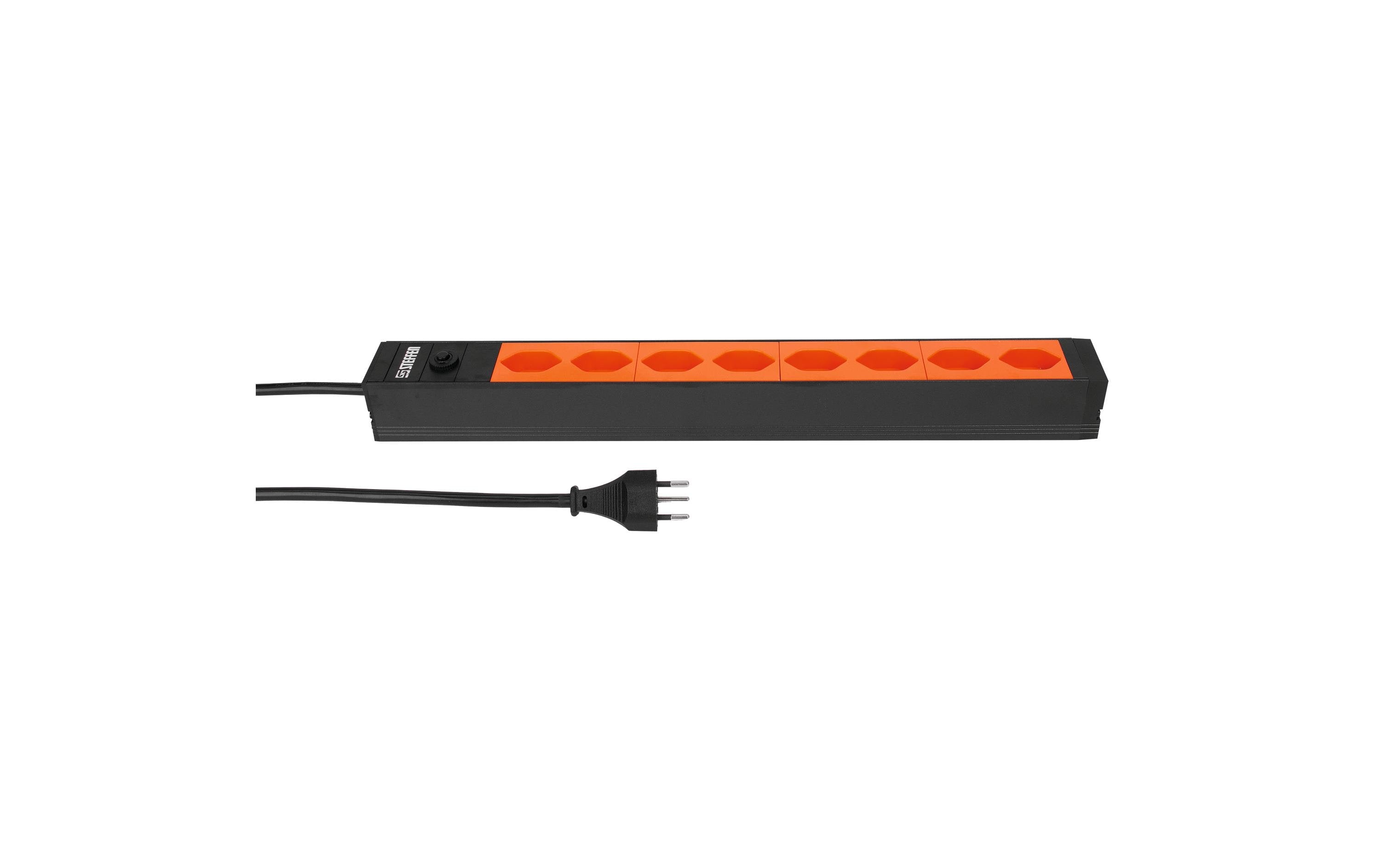 Steffen Steckdosenleiste ALU MODULAR 8xT13 3m Kabel, Rack Montagehalter