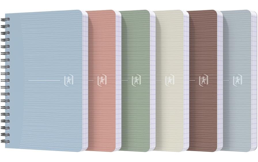 Oxford Spiralheft My Rec'Up assortiert 90g/qm, 9x14cm, 90 Seiten, kariert 5mm