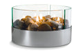 Philippi Burn Tischkamin mit Flusssteine verchromt, Glas, D:20x13cm