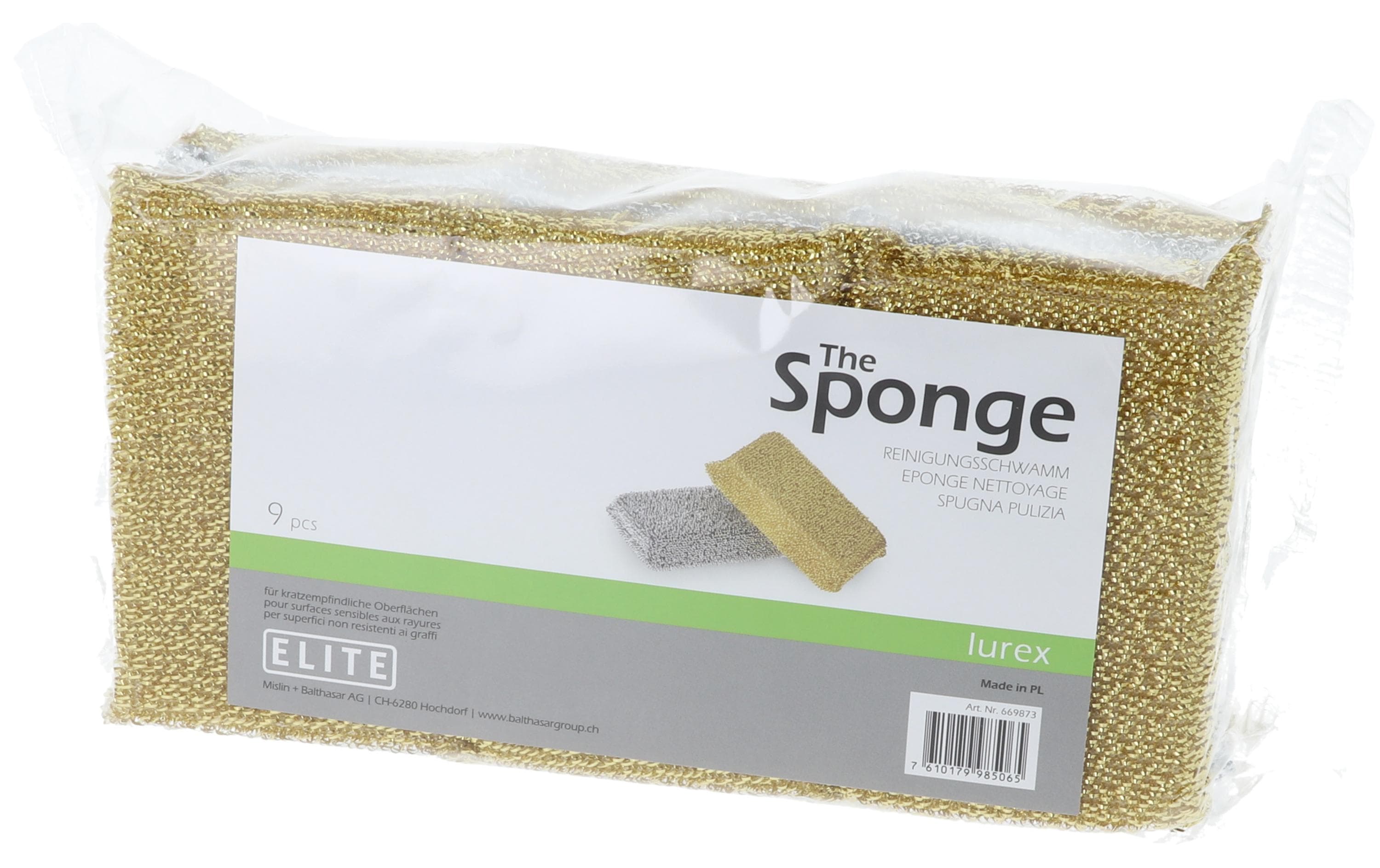 Elite Reinigungsschwamm Lurex 3x3 Stück gold / silber