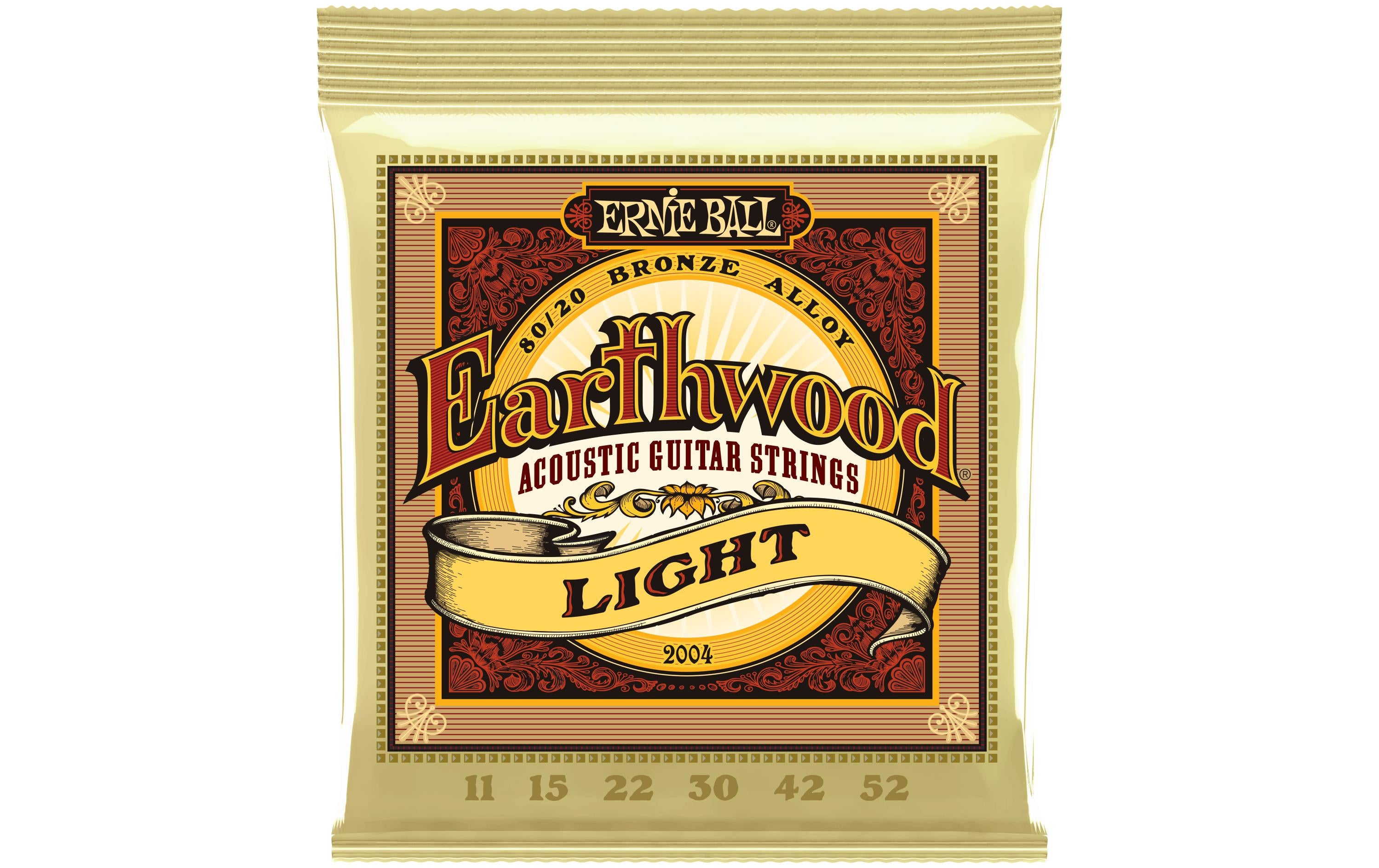 Ernie Ball 2004 Earthwood Bronze Akustik Saitensatz, Light 11-52