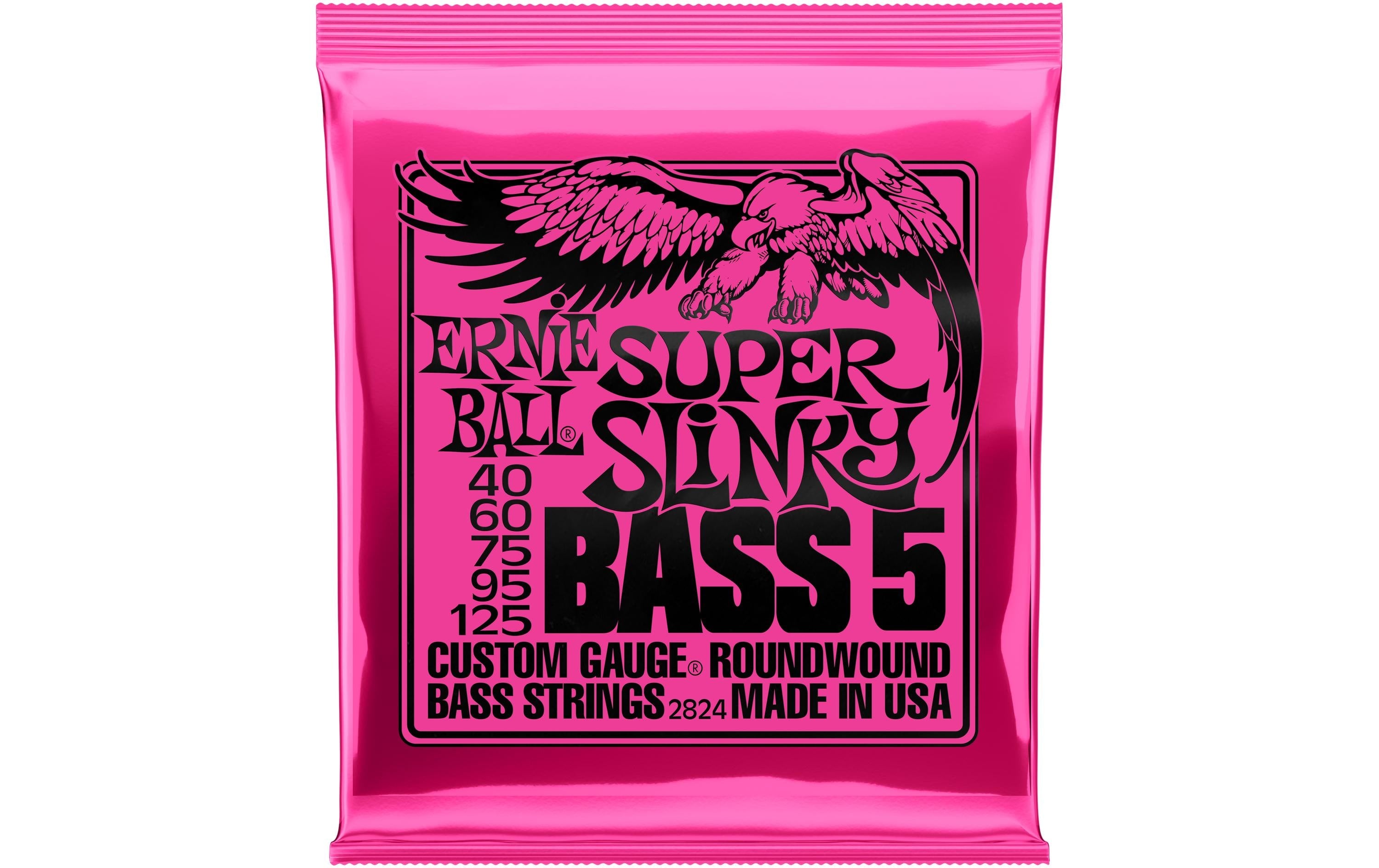 Ernie Ball 2824 Slinky E-Bass Saitensatz, Super 40-125