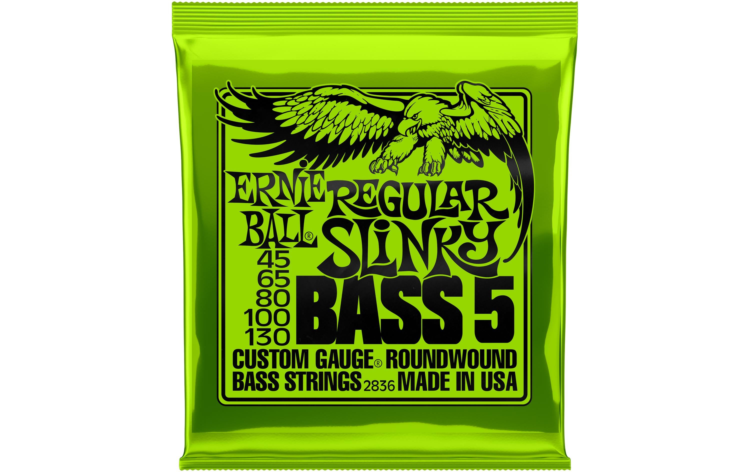 Ernie Ball 2836 Slinky E-Bass Saitensatz, Regular 45-130