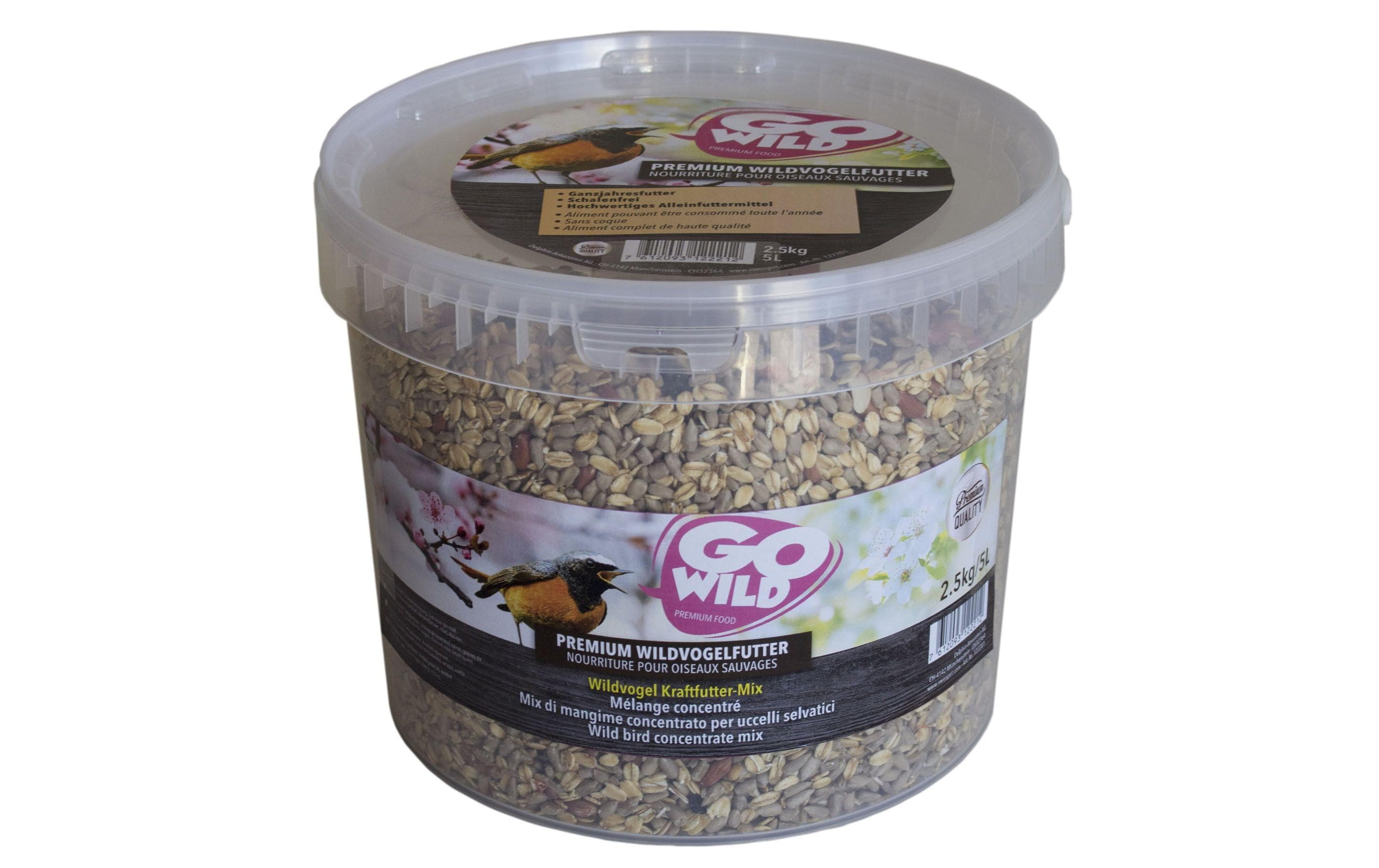 GoWild Wildvogel Kraftfutter-Mix 2.5Kg 5 Liter Kübel
