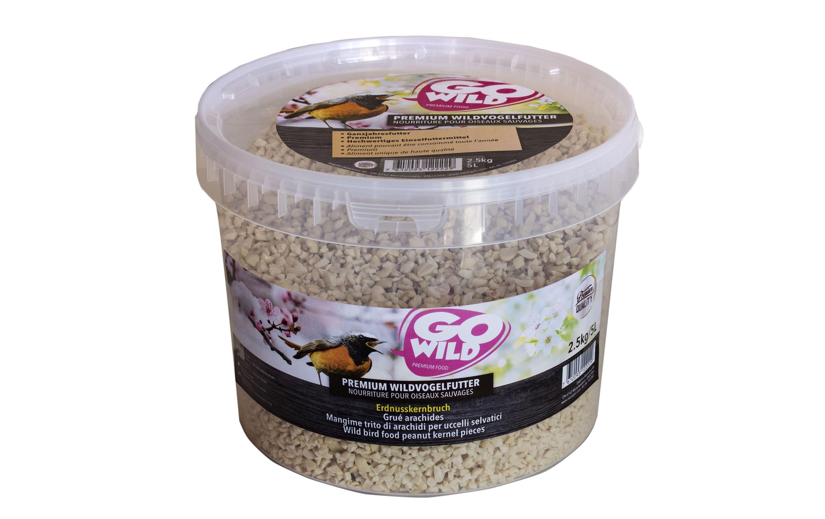 GoWild Wildvogelfutter Erdnusskernbr. 2.5Kg 5 Liter Kübel