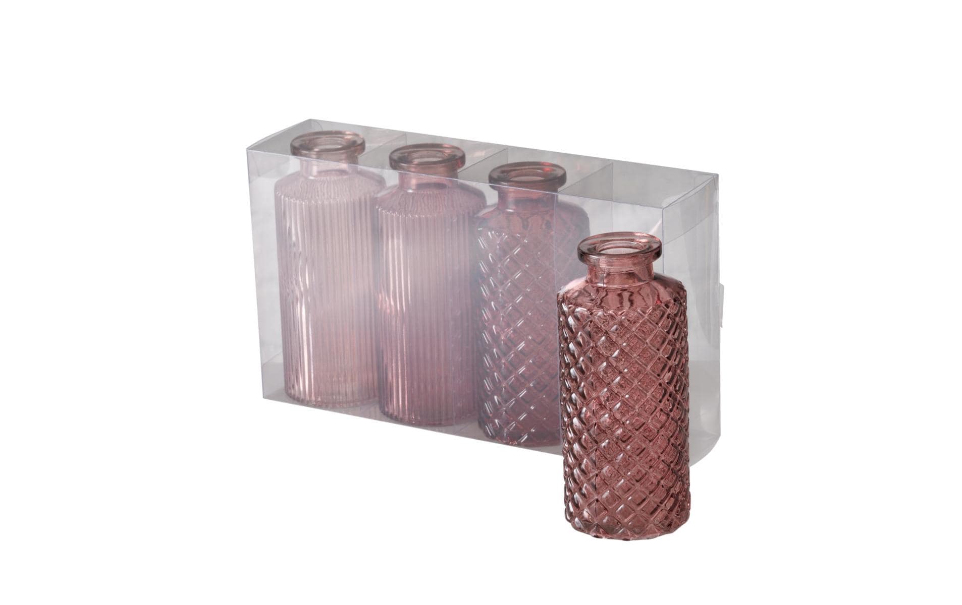 Boltze Vasen  Panja, 4er Set Glas, 14x6 cm (HxD)