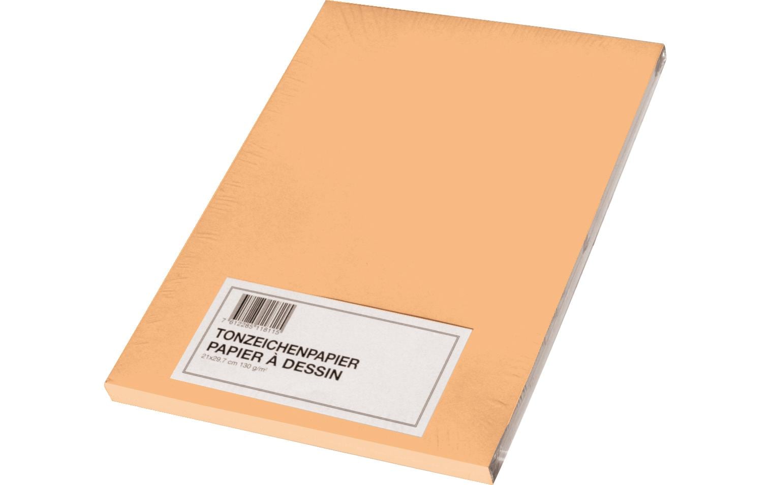 Tonzeichenpapier A3, 100 Stk pfirsich (goldgelb)