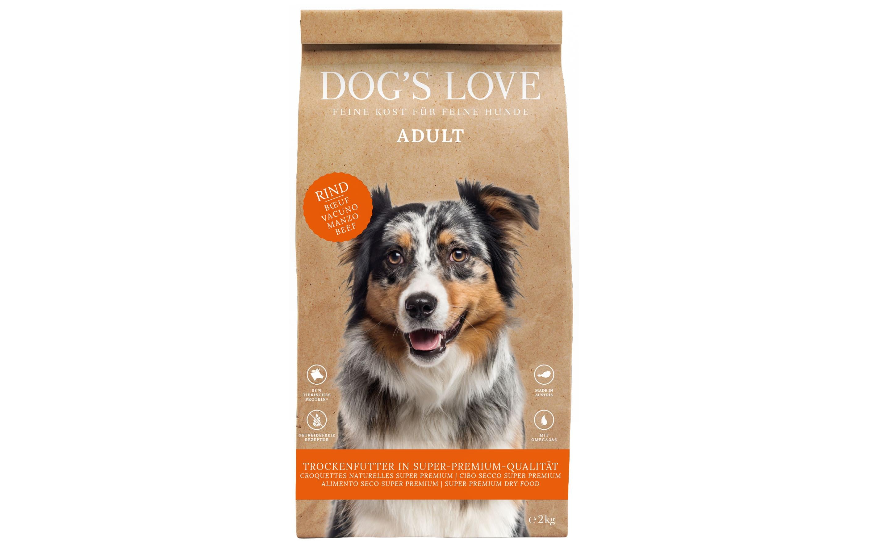 Dogs Love Trockenfutter Adult Rind, 2kg