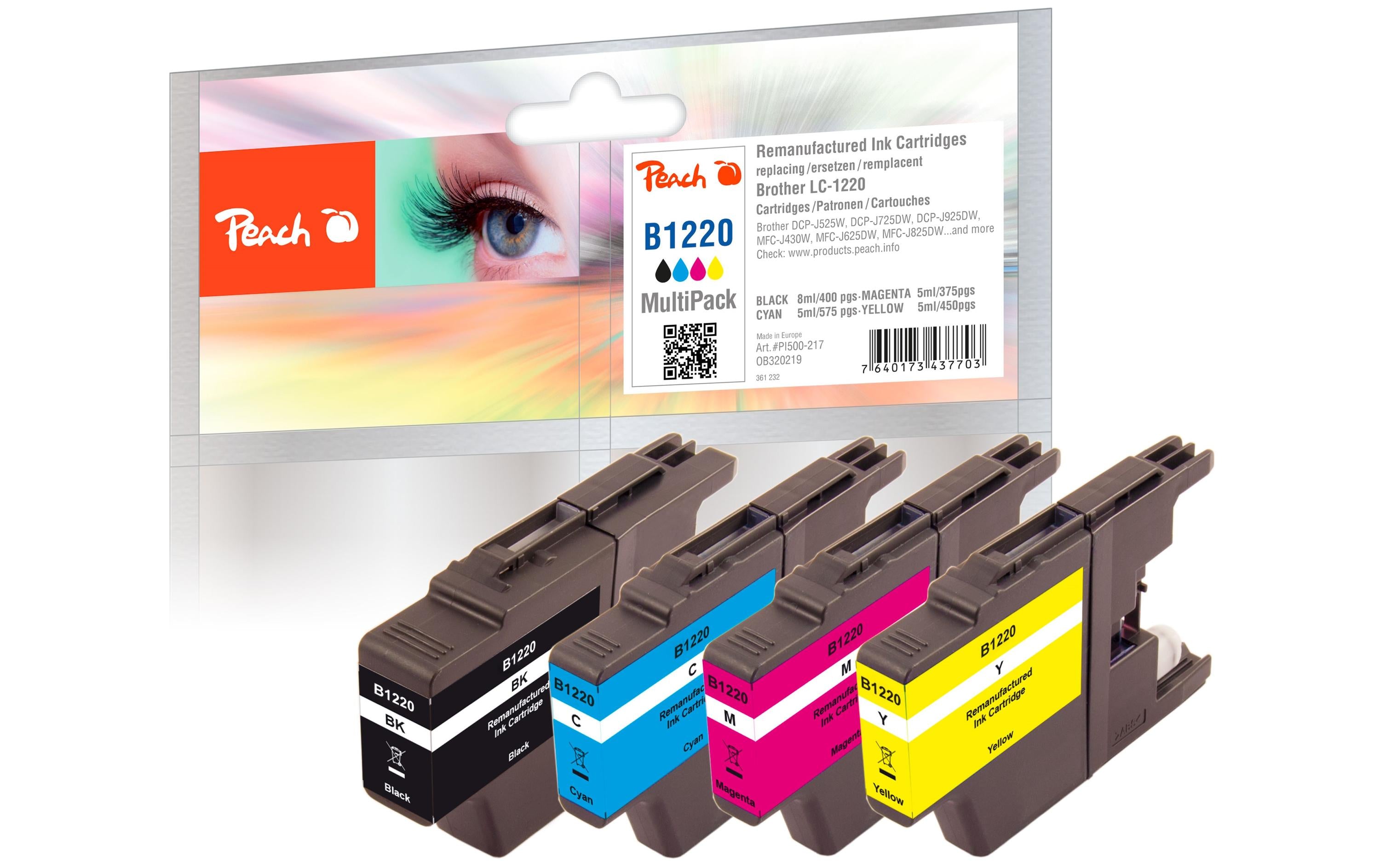 Peach Brother LC-1220, Multi-Pack 1x8, 3x5 ml,400, 865, 565, 675 Seiten